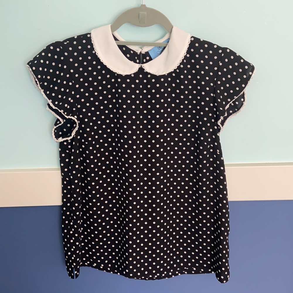 New black and white polka dot top